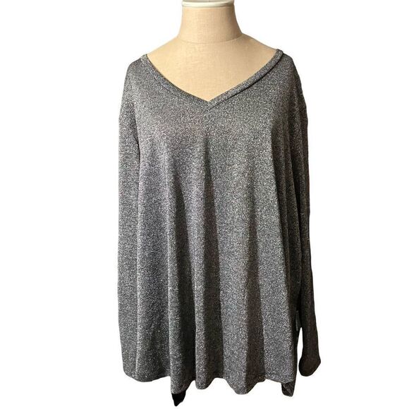 Faded Glory Silver Shimmer Top / SZ: 4X (26W-28W) - Picture 1 of 8